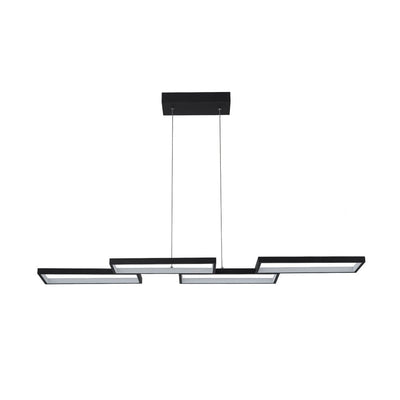 Modern 4-Light Square Frame Dimmable LED Pendant for Kitchen Island