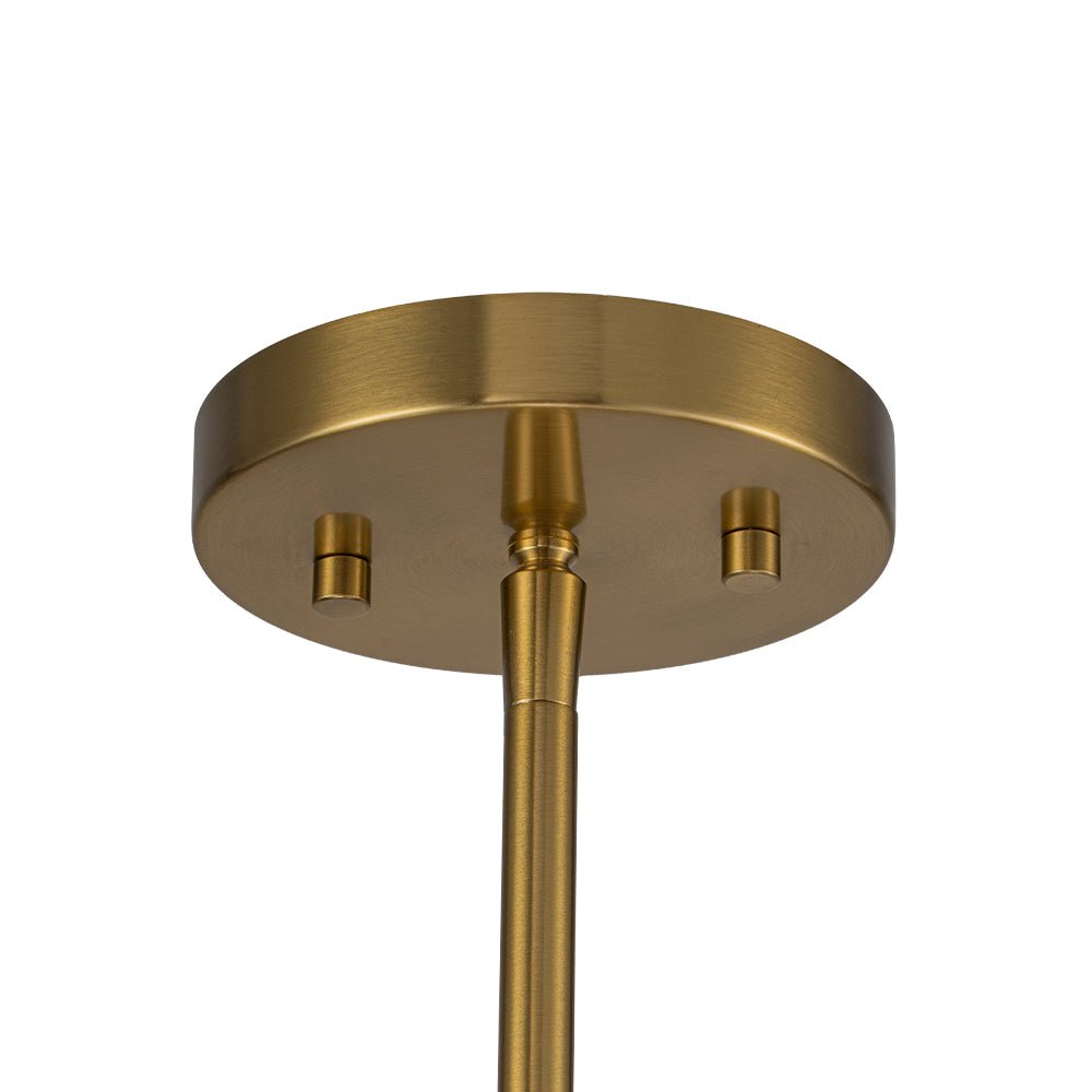 Modern 4-Light White Linen Drum Pendant, Brushed Brass Finish, Adjustable Chandelier