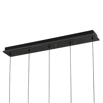 Modern 5-Light Ribbed Globe Dimmable LED Kitchen Island Pendant Fixture