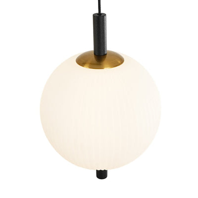 Modern 5-Light Ribbed Globe Dimmable LED Kitchen Island Pendant Fixture