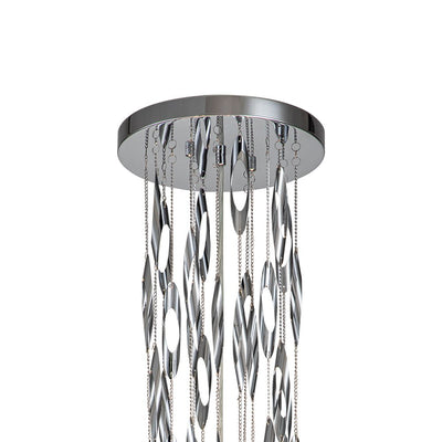 Modern Stainless Steel Drum Pendant Light, 5-Light, Chrome Finish, Adjustable Height