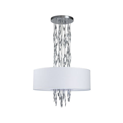 Modern Stainless Steel Drum Pendant Light, 5-Light, Chrome Finish, Adjustable Height