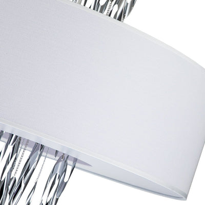 Modern Stainless Steel Drum Pendant Light, 5-Light, Chrome Finish, Adjustable Height