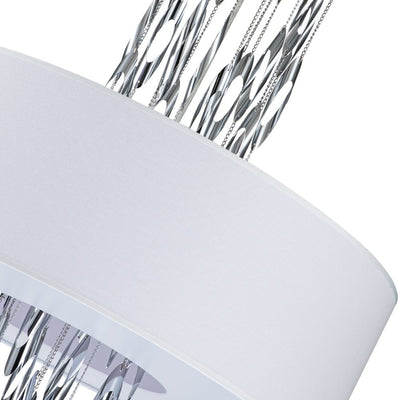 Modern Stainless Steel Drum Pendant Light, 5-Light, Chrome Finish, Adjustable Height