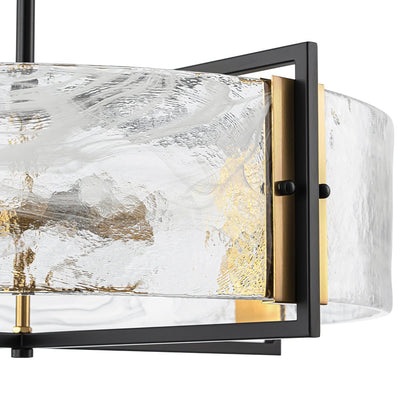 Modern Cloud Glass Drum Pendant Chandelier with Six E12 Candelabra Lights