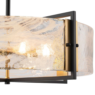 Modern Cloud Glass Drum Pendant Chandelier with Six E12 Candelabra Lights