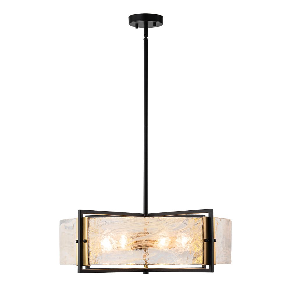 Modern Cloud Glass Drum Pendant Chandelier with Six E12 Candelabra Lights