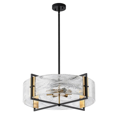 Modern Cloud Glass Drum Pendant Chandelier with Six E12 Candelabra Lights