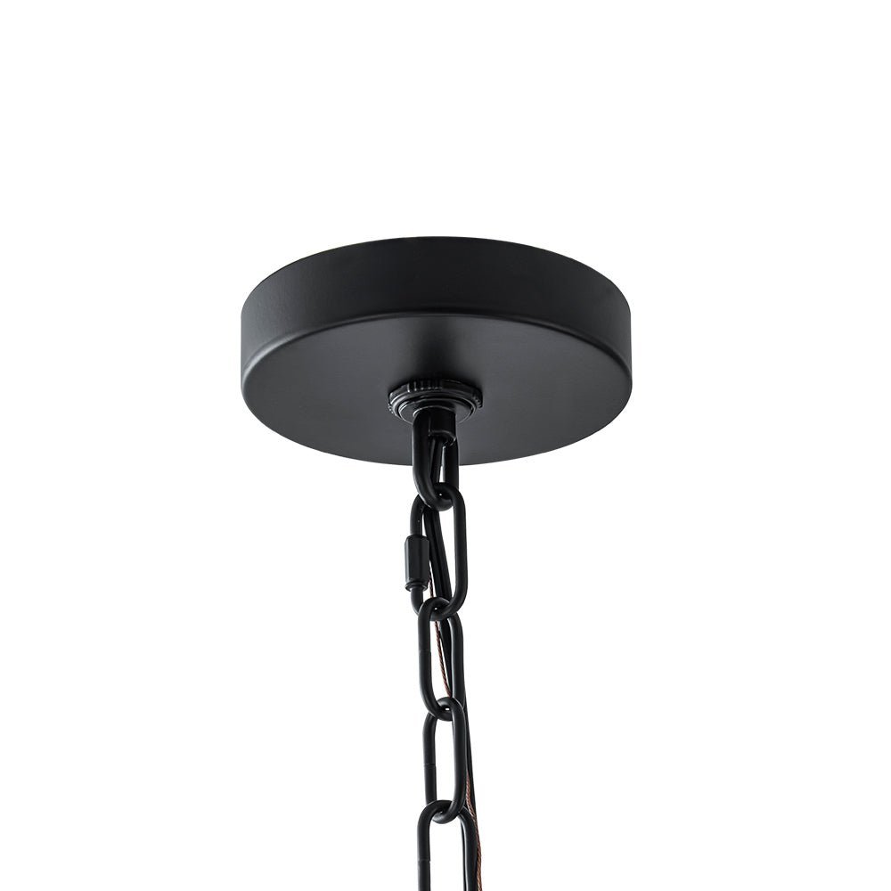 Modern Hexagon 6-Light Clear Glass Chandelier, Dimmable Brass & Black Pendant