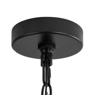 Modern 6-Light Metal Leaves Sphere Chandelier - Black Gold Orb