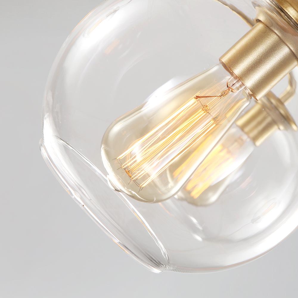 Modern 7-Light Sculptural Glass Globe Pendant Chandelier, Adjustable Dimmable Fixture