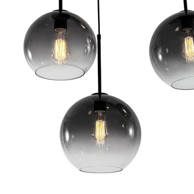 Modern 7-Light Sculptural Glass Globe Pendant Chandelier, Adjustable Dimmable Fixture