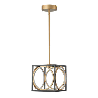 Modern Black Gold Square Dimmable LED Pendant Light Fixture for Kitchen Dining