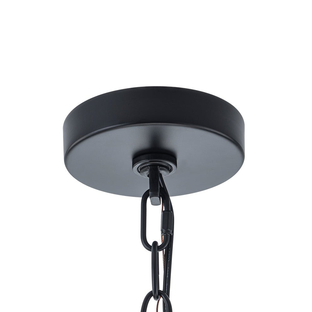Modern Brass 6-Light Rippled Glass Drum Pendant Chandelier for Dining Room