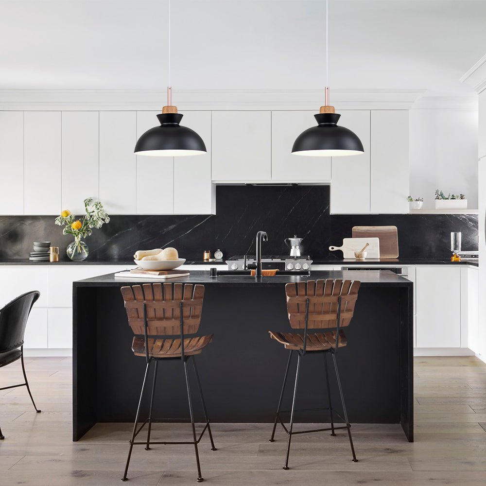 Modern Dome Metal Hanging Pendant Light with Adjustable Cord for Kitchen Dining