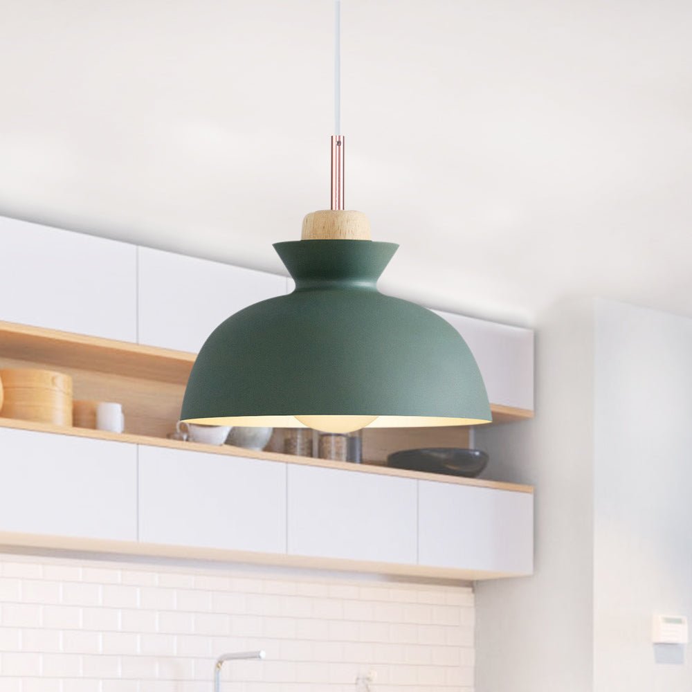 Modern Dome Metal Hanging Pendant Light with Adjustable Cord for Kitchen Dining