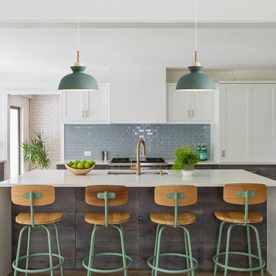 Modern Dome Metal Hanging Pendant Light with Adjustable Cord for Kitchen Dining