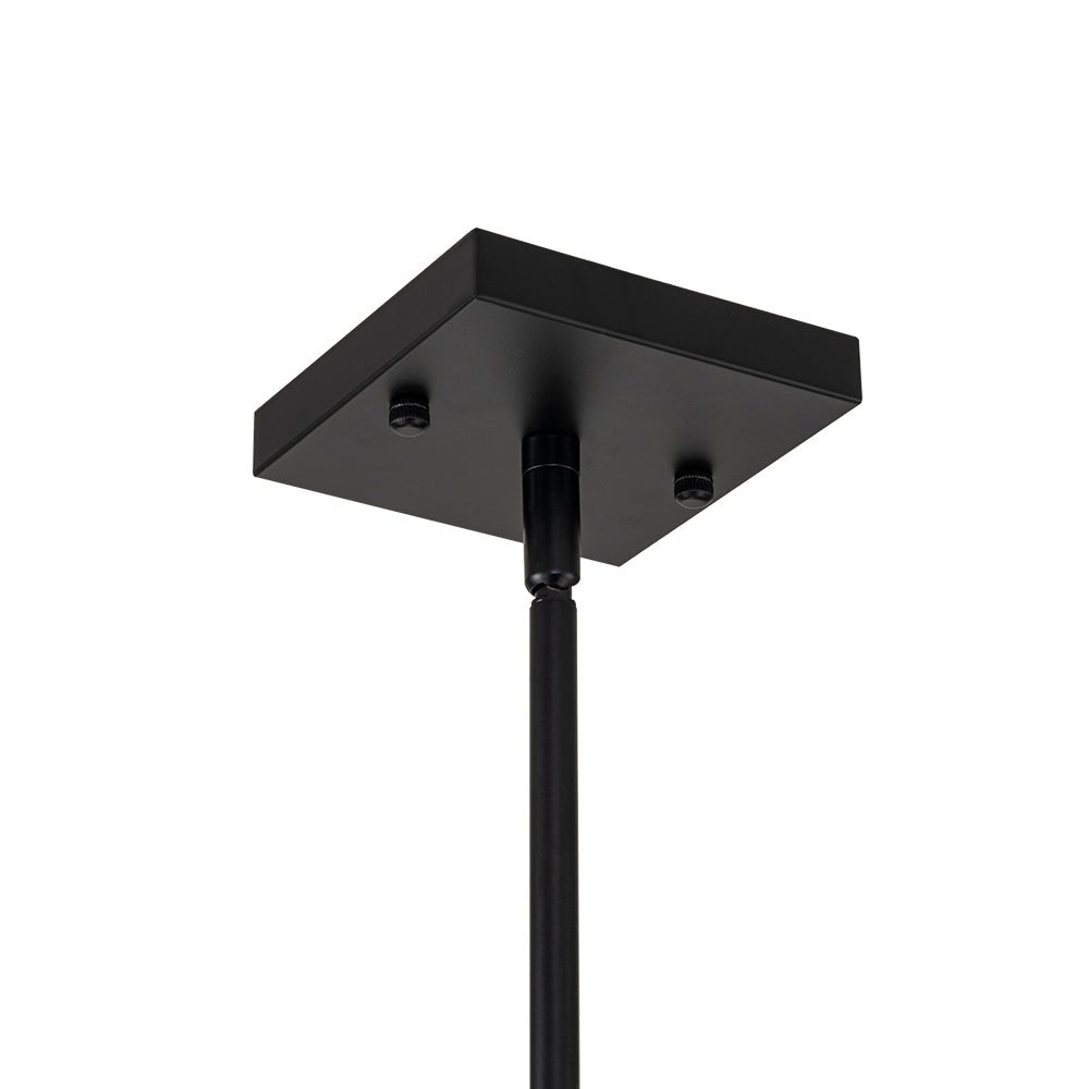 Modern Farmhouse Square Lantern Pendant, 4-Light E12, Matte Black & Gold