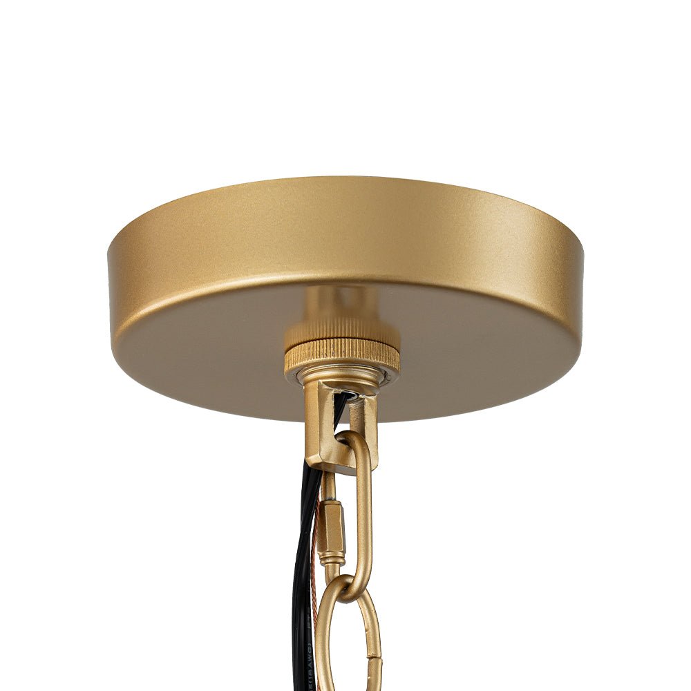 Modern Farmhouse 5-Light Crystal Chandelier, Matte Black & Brass, Height-Adjustable