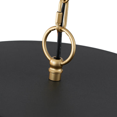 Modern Farmhouse 5-Light Crystal Chandelier, Matte Black & Brass, Height-Adjustable