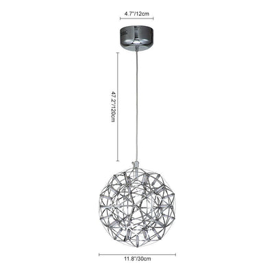 Modern LED Firework Globe Chandelier: Chrome Metal Sphere Pendant Light