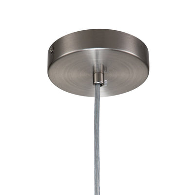 Modern Gourd Seeded Glass Single Pendant Light - Adjustable Nickel Finish Fixture