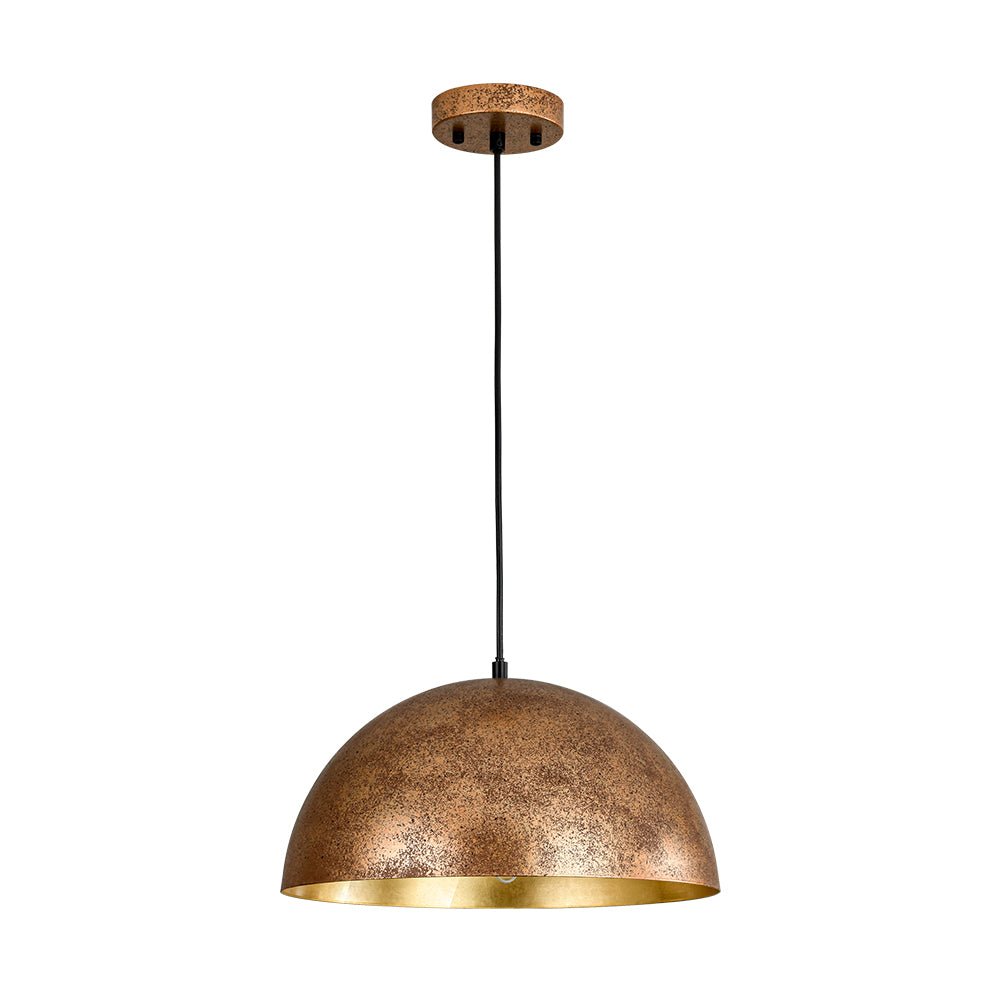 Modern Industrial Oversized Dome Pendant Light, Adjustable Height, Metal Finish, Single-Light