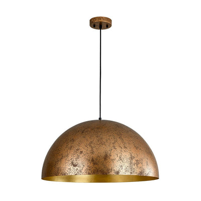 Modern Industrial Oversized Dome Pendant Light, Adjustable Height, Metal Finish, Single-Light