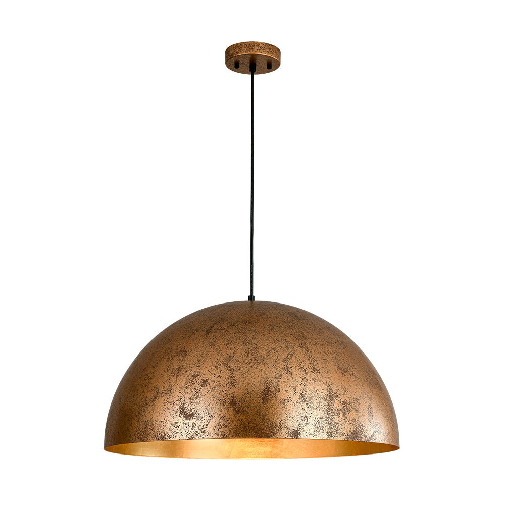 Modern Industrial Oversized Dome Pendant Light, Adjustable Height, Metal Finish, Single-Light