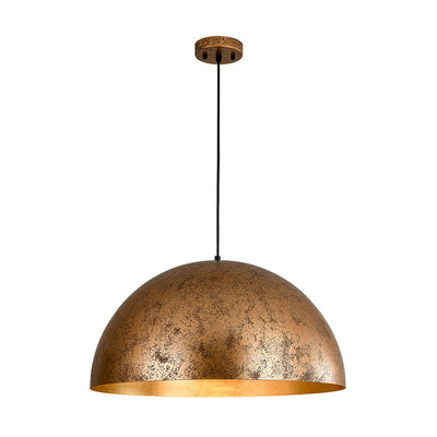 Modern Industrial Oversized Dome Pendant Light, Adjustable Height, Metal Finish, Single-Light