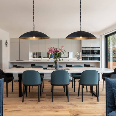Modern Industrial Oversized Flat Dome Pendant Light Fixture for Kitchen Island