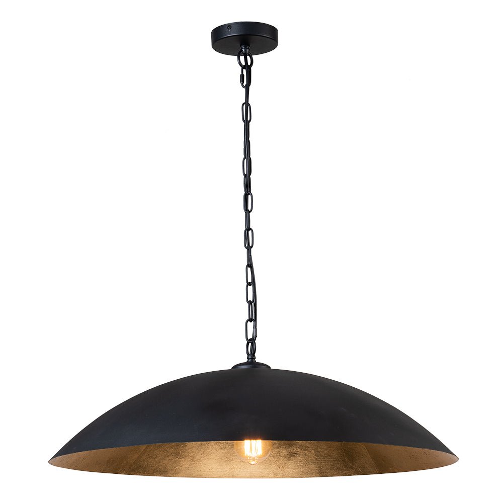 Modern Industrial Oversized Flat Dome Pendant Light Fixture for Kitchen Island