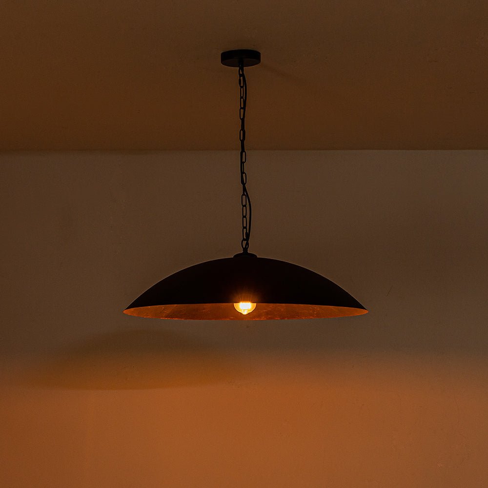 Modern Industrial Oversized Flat Dome Pendant Light Fixture for Kitchen Island