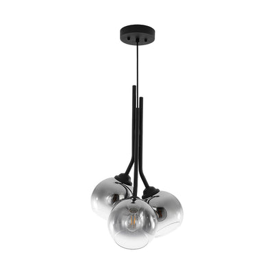 Elegant Modern 3-Light Linear Pendant Mirror Gradient Glass Matte Black