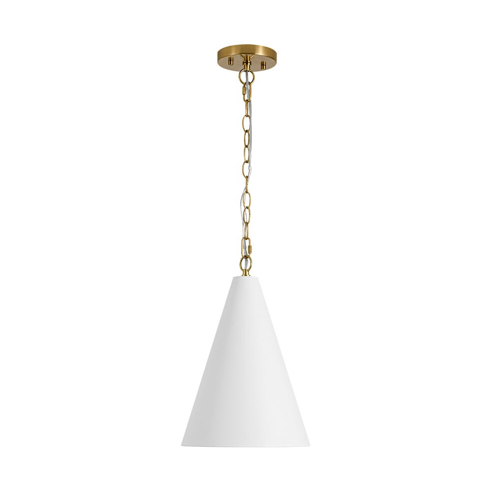Modern Minimalist 1-Light Tapered Metal Pendant with Elegant Brass Finish