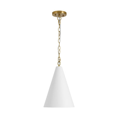 Modern Minimalist 1-Light Tapered Metal Pendant with Elegant Brass Finish