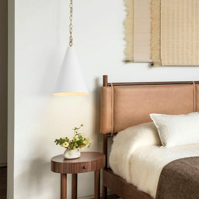 Modern Minimalist 1-Light Tapered Metal Pendant with Elegant Brass Finish