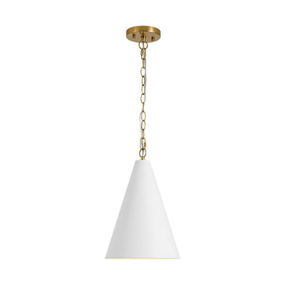 Modern Minimalist 1-Light Tapered Metal Pendant with Elegant Brass Finish