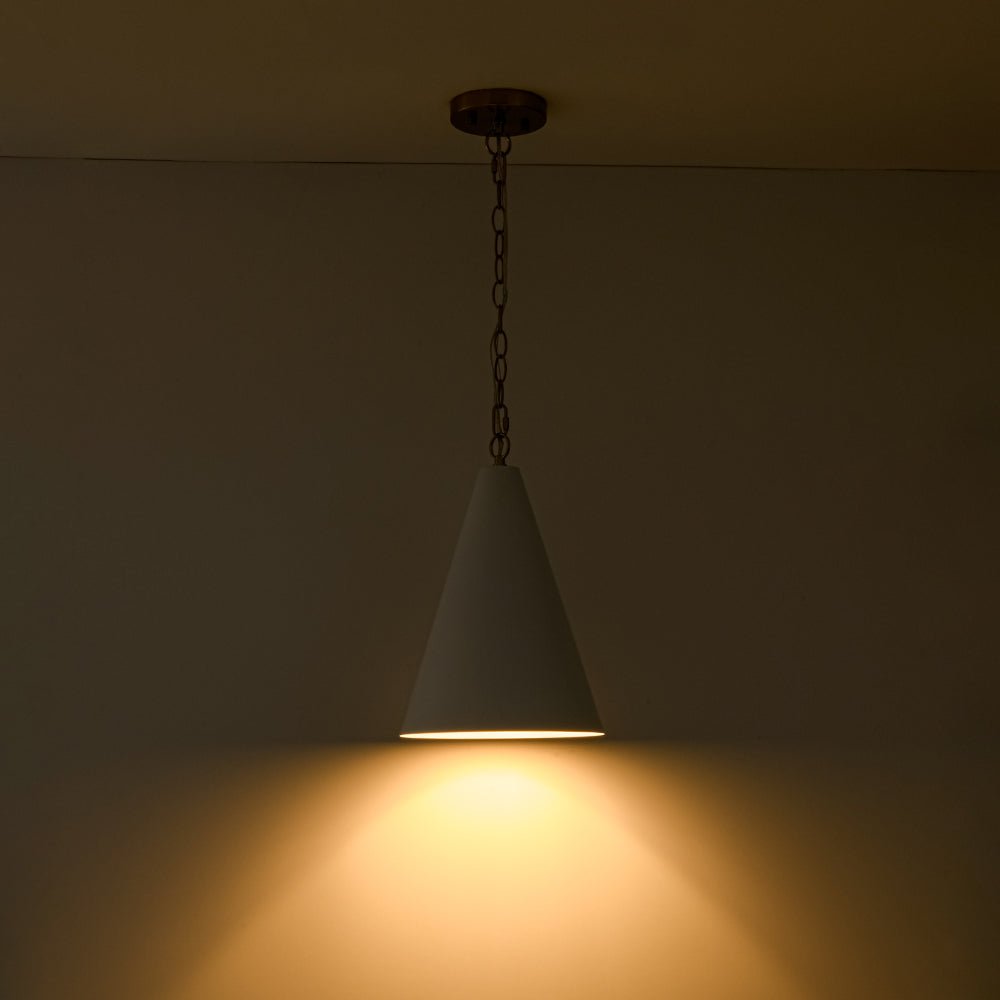 Modern Minimalist 1-Light Tapered Metal Pendant with Elegant Brass Finish