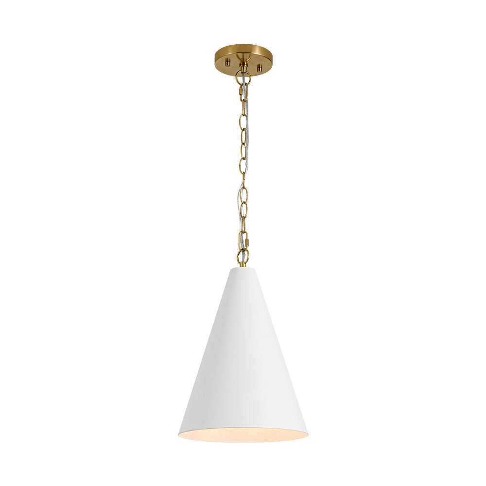 Modern Minimalist 1-Light Tapered Metal Pendant with Elegant Brass Finish