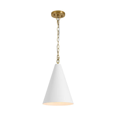 Modern Minimalist 1-Light Tapered Metal Pendant with Elegant Brass Finish