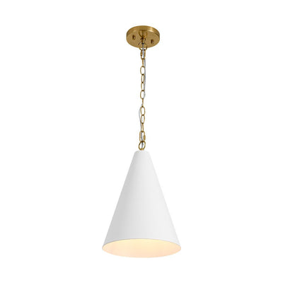 Modern Minimalist 1-Light Tapered Metal Pendant with Elegant Brass Finish