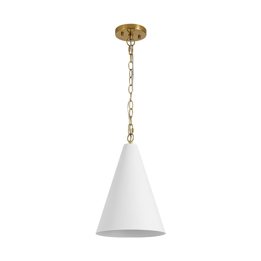 Modern Minimalist 1-Light Tapered Metal Pendant with Elegant Brass Finish