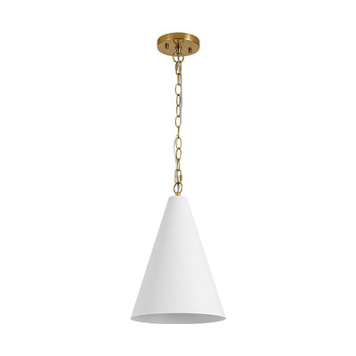 Modern Minimalist 1-Light Tapered Metal Pendant with Elegant Brass Finish