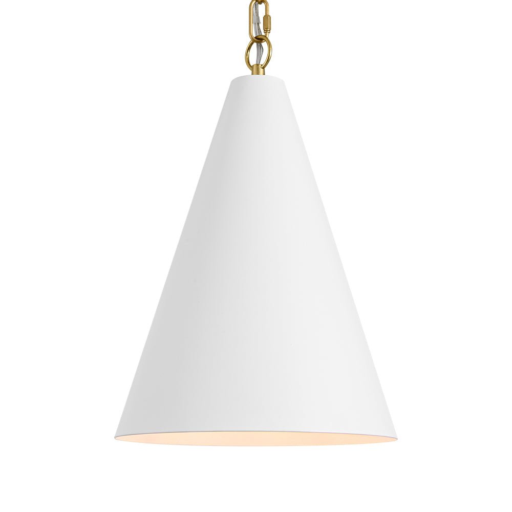 Modern Minimalist 1-Light Tapered Metal Pendant with Elegant Brass Finish