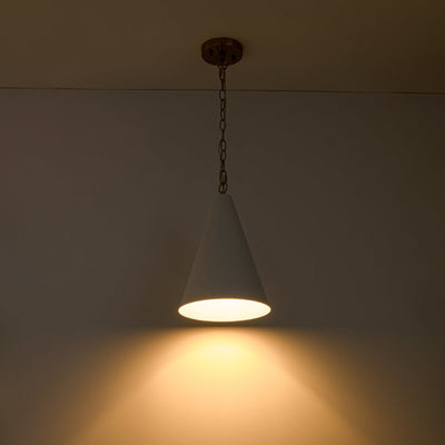 Modern Minimalist 1-Light Tapered Metal Pendant with Elegant Brass Finish