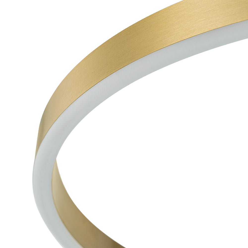 Modern Dimmable LED Round Pendant Light Fixture, Minimalist Brass/Black Finish