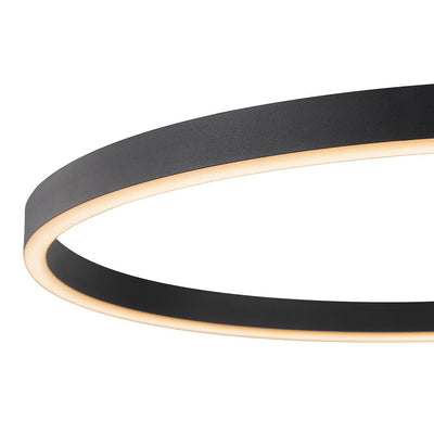 Modern Dimmable LED Round Pendant Light Fixture, Minimalist Brass/Black Finish