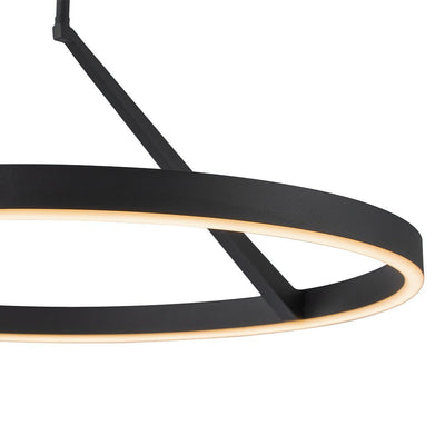 Modern Dimmable LED Round Pendant Light Fixture, Minimalist Brass/Black Finish