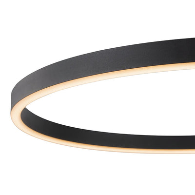 Modern Minimalist Dimmable LED Round Pendant Light Fixture, Brass/Black Finish